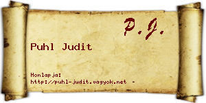 Puhl Judit névjegykártya